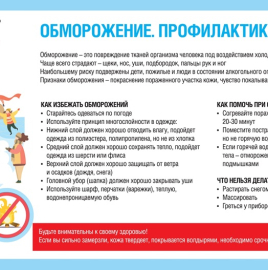 Рекомендации по профилактике обморожений 