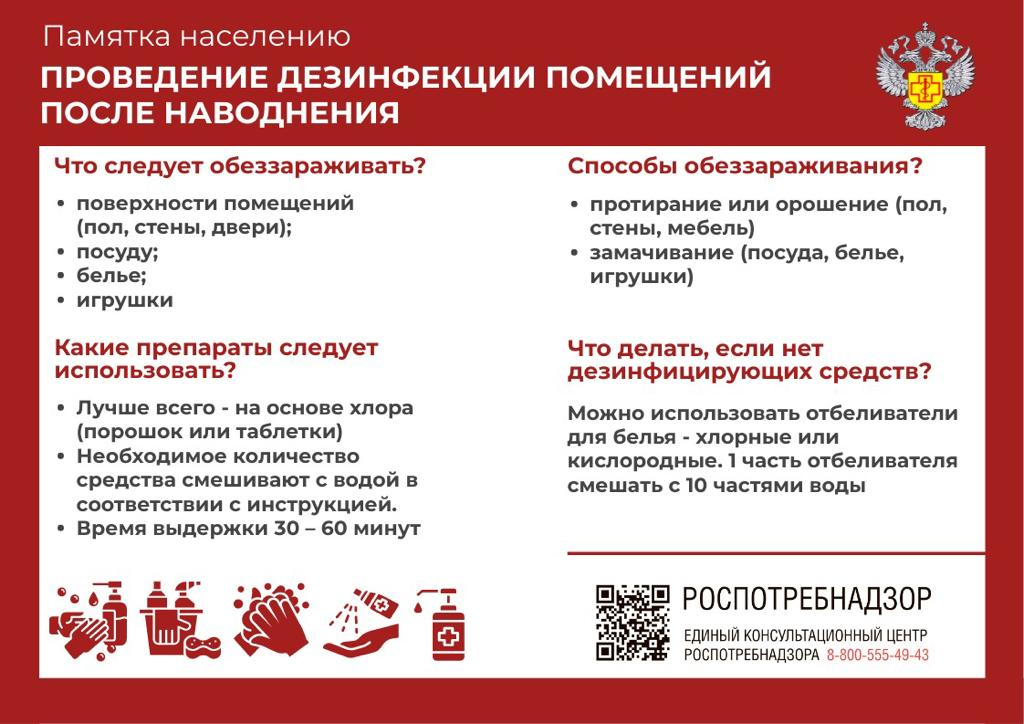 ПАМЯТКА НАСЕЛЕНИЮ ПО ПРОВЕДЕНИЮ ДЕЗИНФЕКЦИИ ПОМЕЩЕНИЙ ПОСЛЕ НАВОДНЕНИЯ