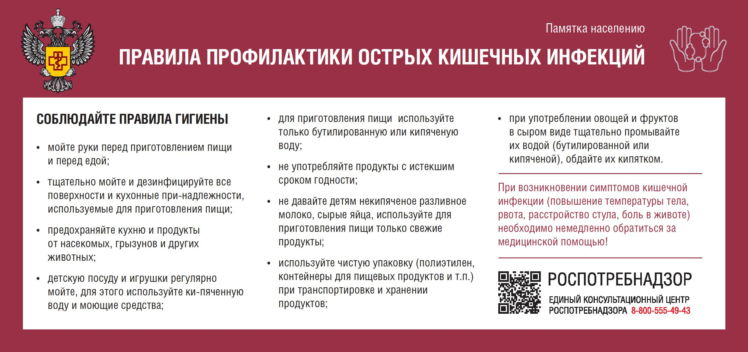 Управление Роспотребнадзора по Чеченской Республике напоминает основные правила профилактики острых кишечных инфекций