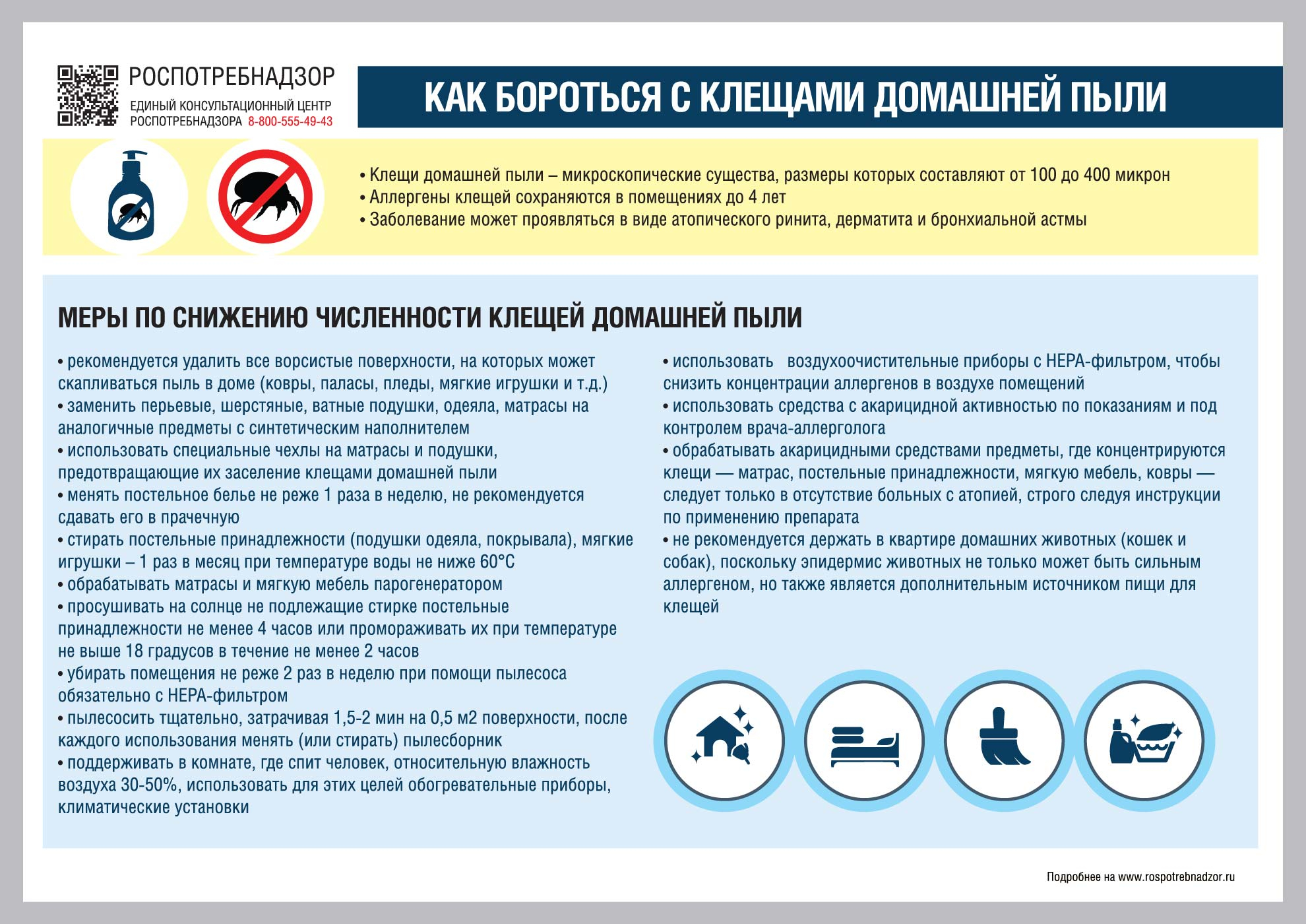 О рекомендациях как бороться с клещами домашней пыли