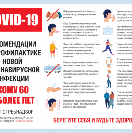О рекомендациях по профилактике новой коронавирусной инфекции для тех, кому 60 и более лет